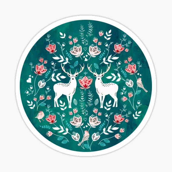 Item preview, Scandinavian deer green designed and sold by adenaJ.
