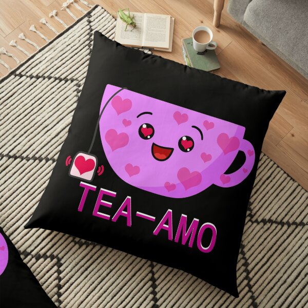 Cup of tea symbol of love Floor Pillow