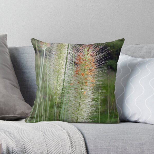 Amazing colourful Grass Flowers Throw Pillow