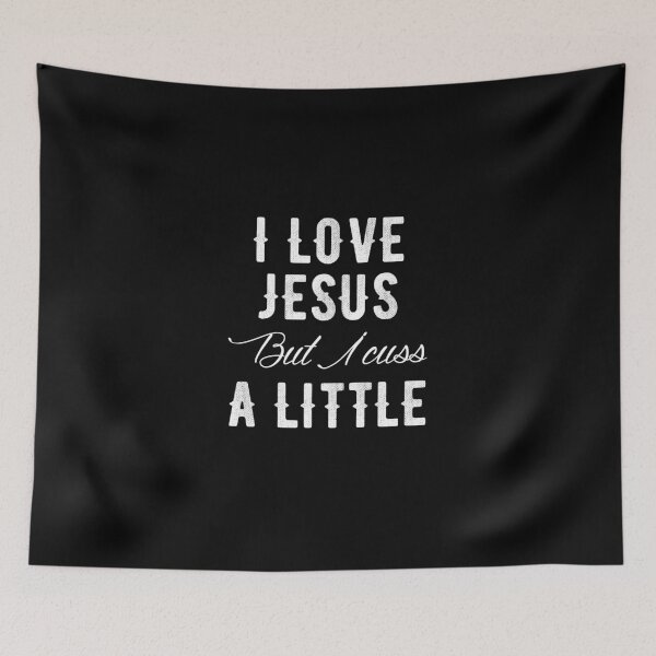Item preview, I love jesus but i cuss a little - jesus lover designed and sold by Captain Mood.