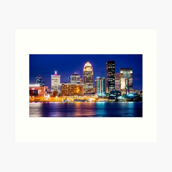 Louisville, Kentucky at Twilight Skyline Panoramic Art Print