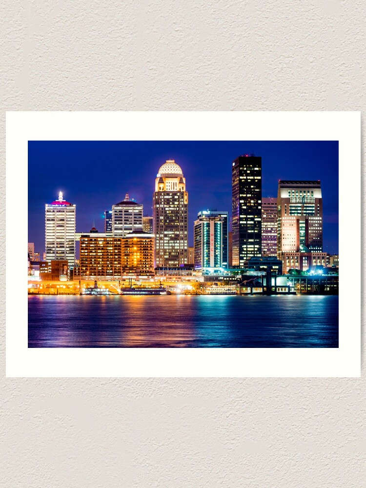 Louisville, KY skyline at sunset. Louisville, Kentucky Art Print