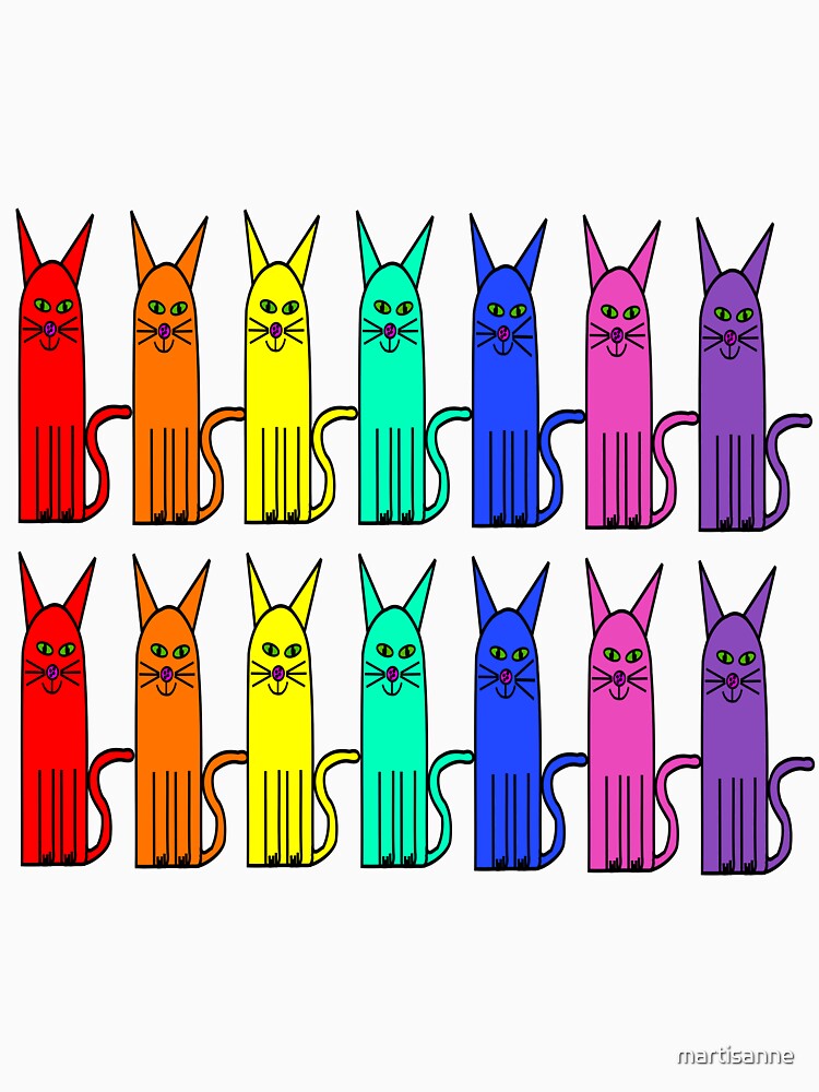 Crazy colour rainbow cats by martisanne