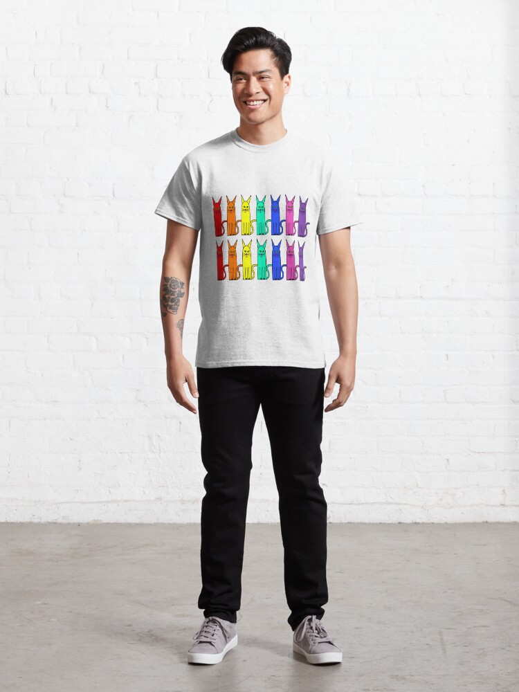 Alternate view of Crazy colour rainbow cats Classic T-Shirt