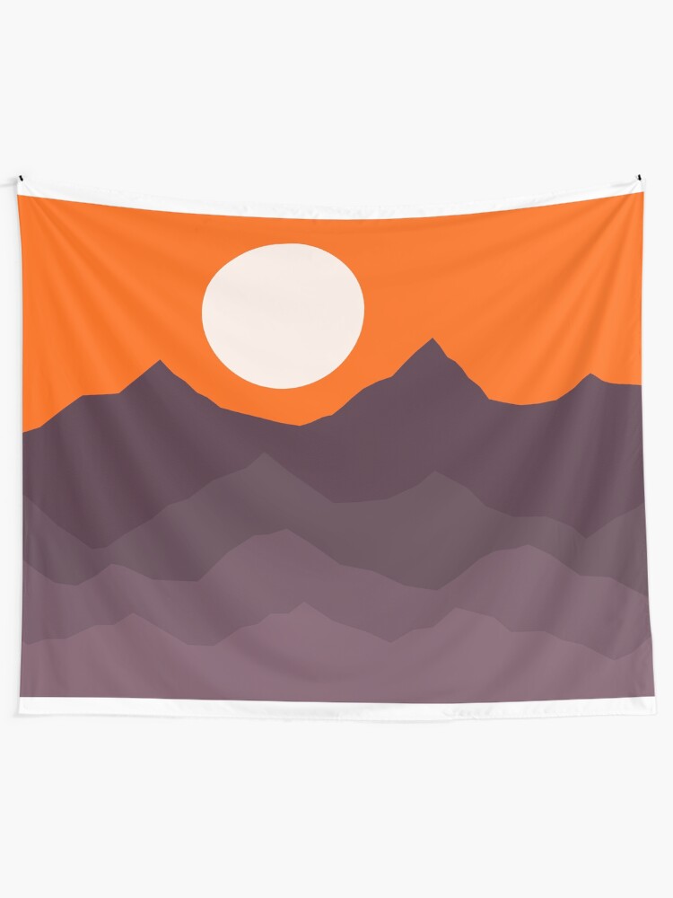 sunset mountain tapestry