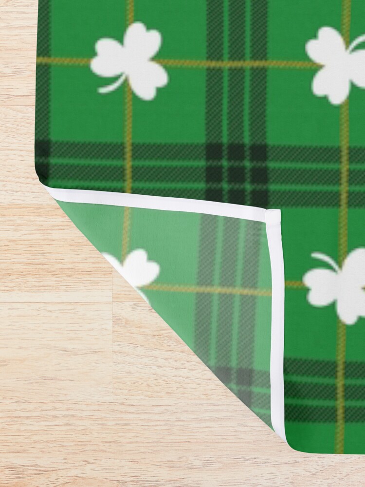 St Patrick S Day Pattern Green Plaid Shamrock Shower Curtain By