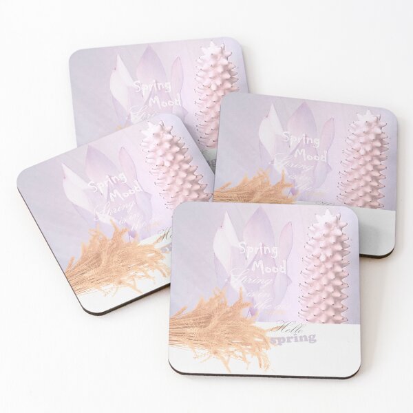Item preview, Hello-spring, spring-in-the air, spring, spring-mood, quotes, collage , cyclamen, lilac, purple ,tan, decor, RedBubble designed and sold by PrintedDreams.