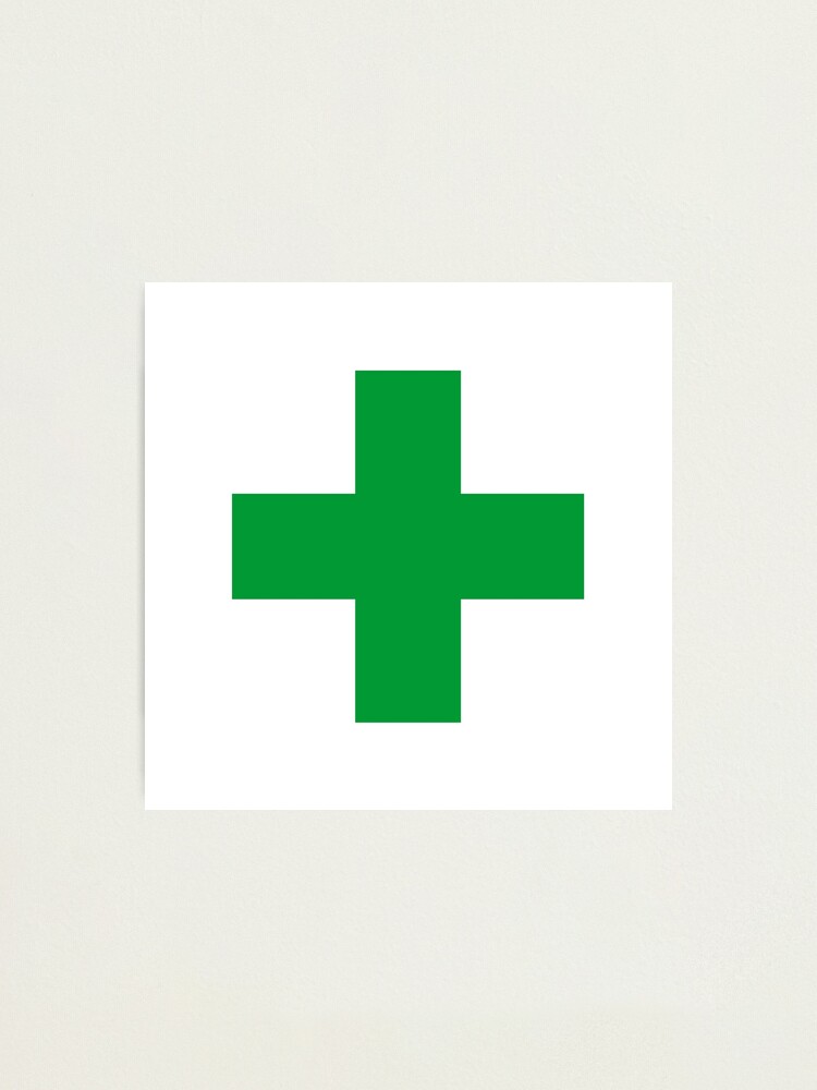 green cross symbol | Photographic Print