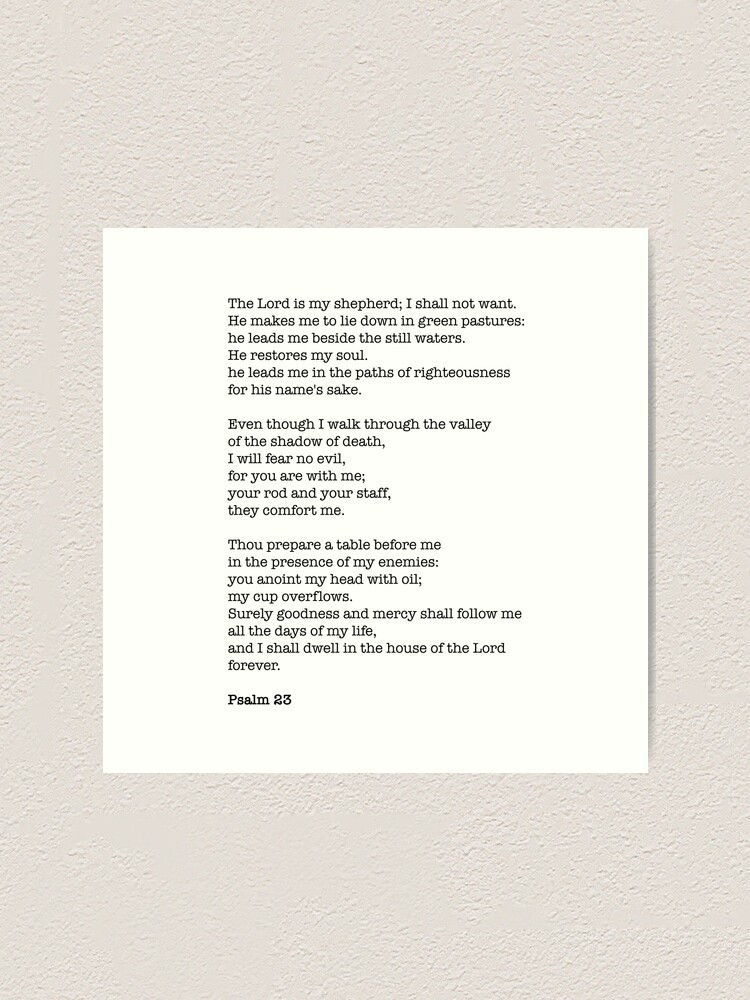 the lord is my shepherd i shall fear no evil