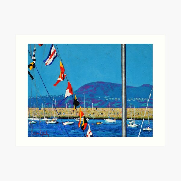 Dún Laoghaire Harbour and Howth Head Art Print
