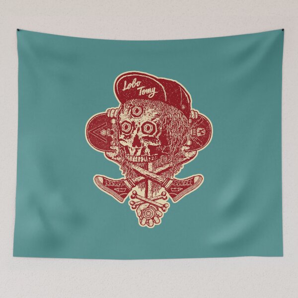 Item preview, LOBO TOMY skateboards skull (red edition) designed and sold by boozecruisecrew.