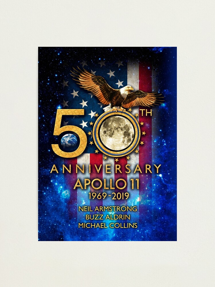 Alternate view of 50th Anniversary Apollo 11 moon landing 1969-2019 Photographic Print