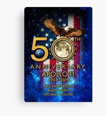 Lienzo 50 aniversario de la llegada a la luna del Apolo 11 1969-2019