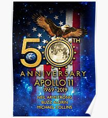 Apollo 11 zum 50. Jahrestag der Mondlandung 1969-2019 Poster
