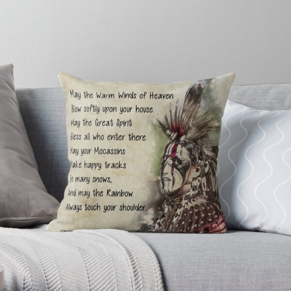Cherokee Prayer Blessing Throw Pillow