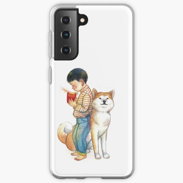 Boy with Akita Samsung Galaxy Soft Case