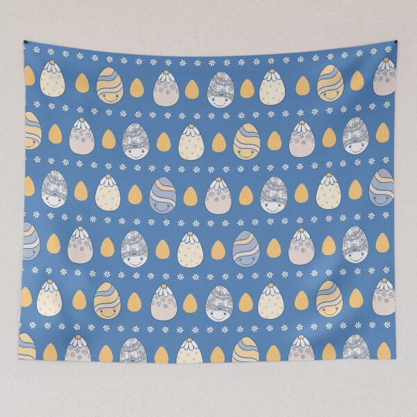 Item preview, Cute cartoon decorated Easter eggs and daisy flowers designed and sold by Limolida.
