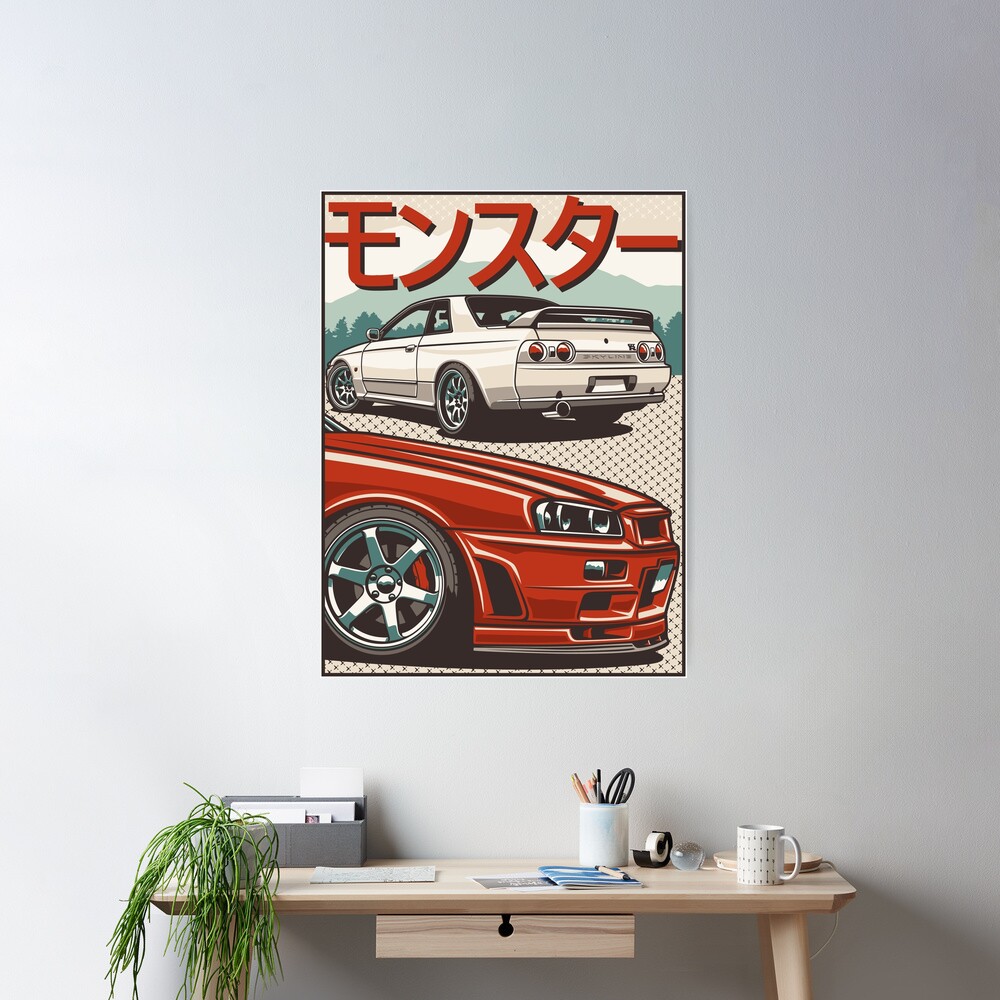 Monster Skyline GTR R32 & R34 Poster