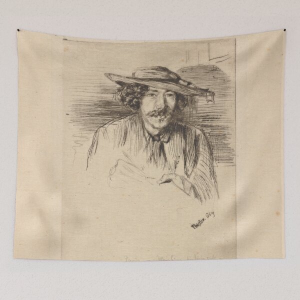 Item preview, Vintage stylish self portrait - Parisian Man with Hat and Moustache designed and sold by Vintage Designs +.