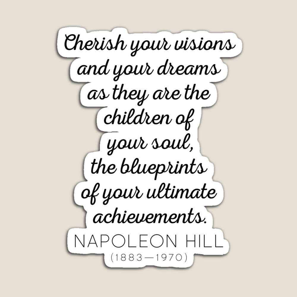 Napoleon Hill Quote On Vision and Dreams Sticker for Sale by  knightsydesign