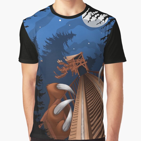 NIGHT RIDES ONLY Beast Wooden Roller Coaster at Kings Island Theme Park Graphic T-Shirt