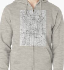 Beijing map poster print wall art, China gift printable, Home and Nursery, Modern map decor for office, Map Art, Map Gifts Zipped Hoodie