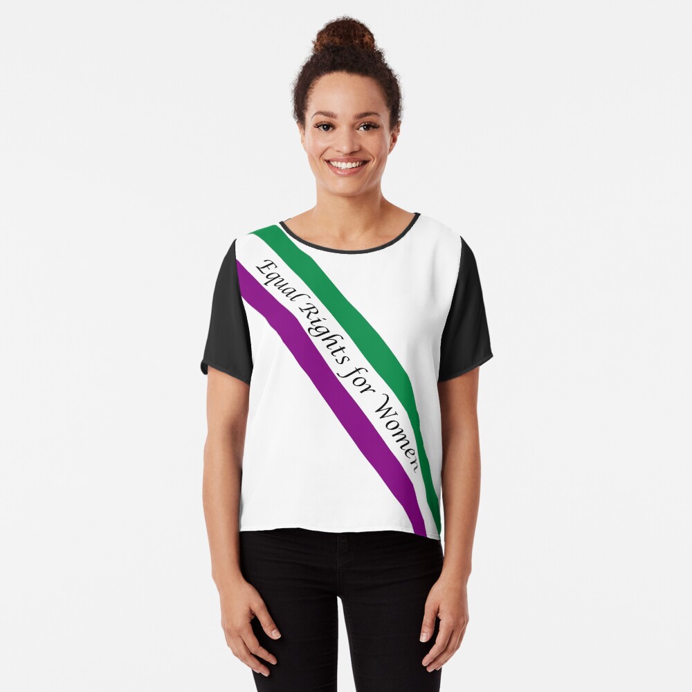 EQUAL RIGHTS FOR WOMEN - CLASSIC SASH DESIGN Chiffon Top