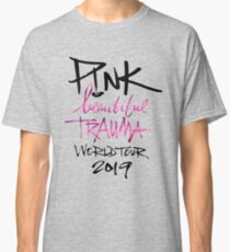 Camiseta clásica Rosa gira hermosa 2019 trauma logo lampungtv