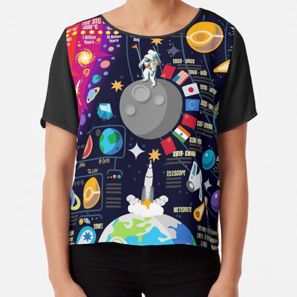 Space Universe Infographics Big Bang Chiffon Top