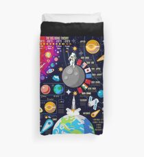 Space Universe Infographics Big Bang Duvet Cover
