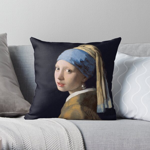 Girl with a Pearl Earring Throw Pillow