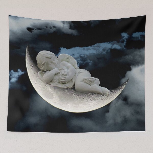 Item preview, Angel Cherub Child Moon Blue Child's Room Art Bedroom Decor A401 designed and sold by byNicol.
