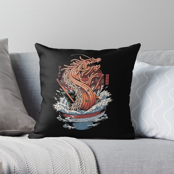 Ramen Dragon Throw Pillow