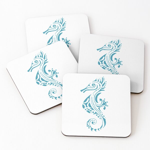 Item preview, Seahorse turquoise tattoo designed and sold by Zamen.