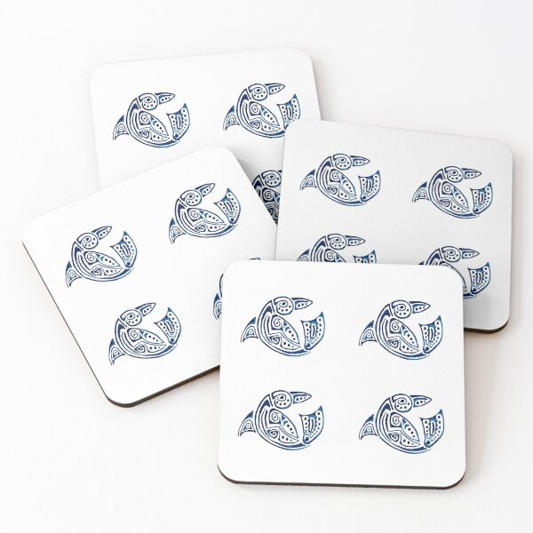 Item preview, Four blue dolphins, tattoo designed and sold by Zamen.