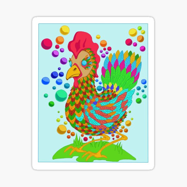 Bubble Chicken Sticker