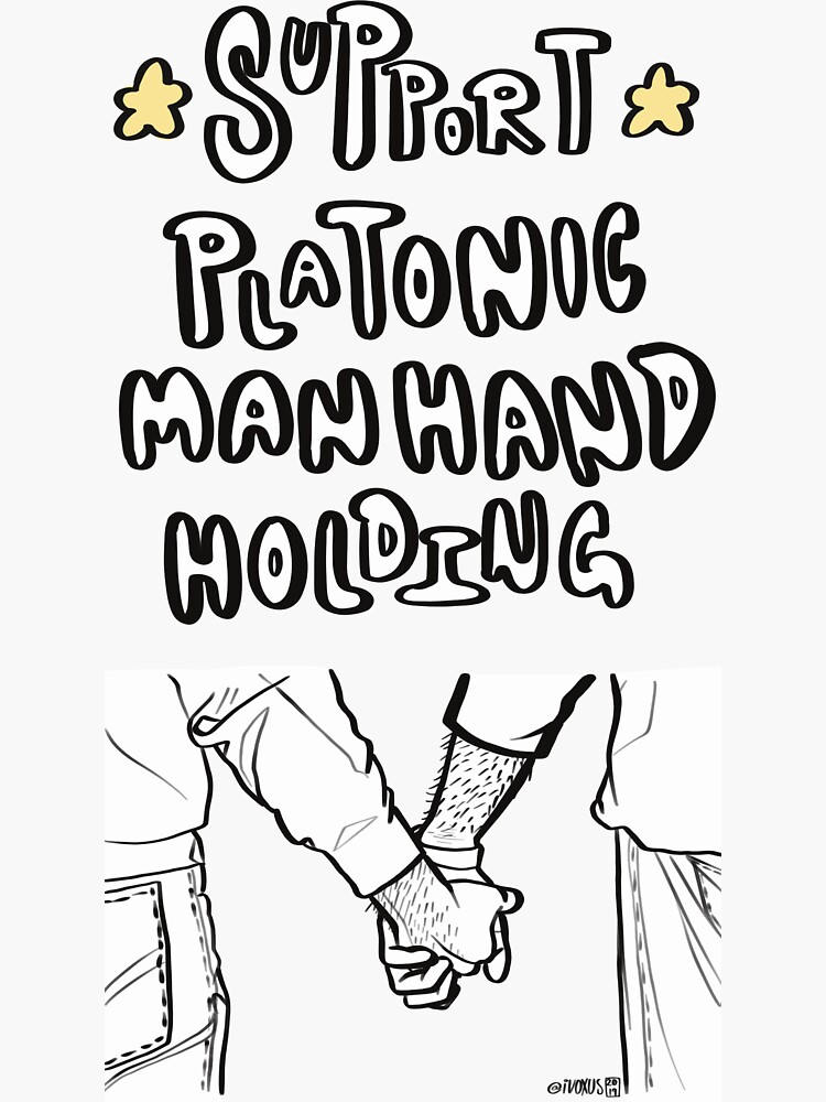 "Support Platonic Man Hand Holding V2" Sticker by ivoxus Redbubble