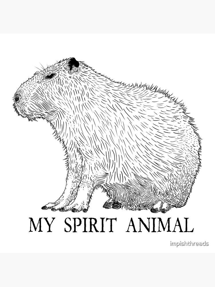 Cute capybara art, illustration seamless pattern Photographic