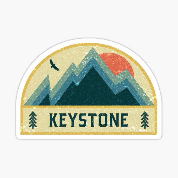 Keystone Retro Mountain Badge Sticker