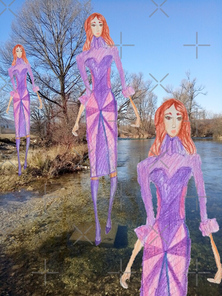 Redhead girl wearing a purple dress by IvanaKada