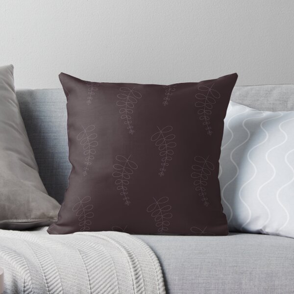 Etched Autumn Leaves Throw Pillow