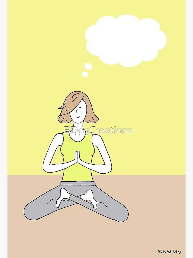 Yoga Classes - Funny Yoga Card Meditation Card - Inner Peace - Yellow  Greeting Card for Sale by BDogCreations