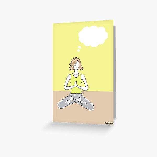 Yoga Classes - Funny Yoga Card Meditation Card - Inner Peace - Yellow  Greeting Card for Sale by BDogCreations