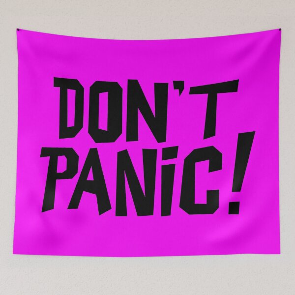 Item preview, NDVH Don't Panic - Magenta 2 H2G2 designed and sold by Nik’s T-Shirts.