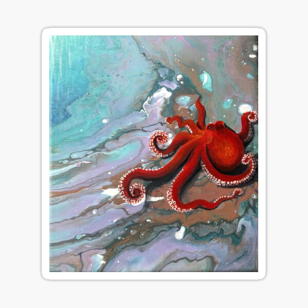 “Octopus Dwelling” Acrylic Painting Sticker