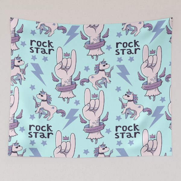 Item preview, Rockstar unicorn aqua designed and sold by SoLaNgE-scf.