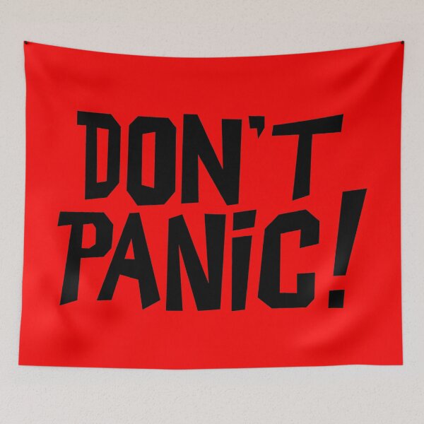 Item preview, NDVH Don't Panic - Red 2 H2G2 designed and sold by Nik’s T-Shirts.