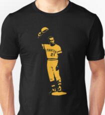 Roberto Clemente - Arriba - Yellow Stencil Slim Fit T-Shirt