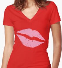 Pink Kiss Shirt mit V-Ausschnitt