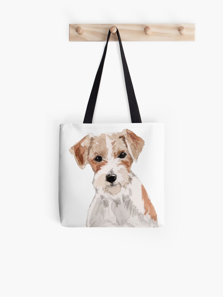 Wired Haired Jack Russel Terrier Watercolors Illustration Tote